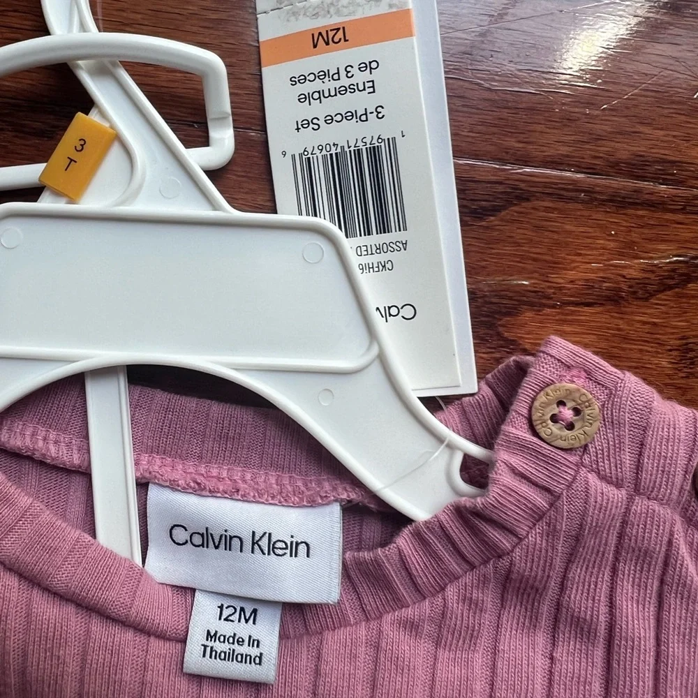 Calvin Klein Dusty Pink Ribbed Baby Top